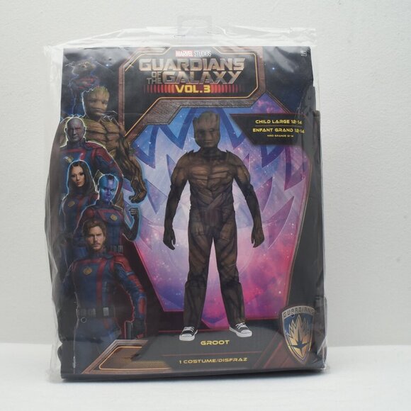 Marvel Guardians of the Galaxy Vol 3 Groot Child Costume Large 12 Jumpsuit Mask